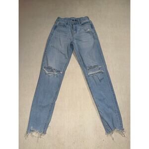 American Eagle STRIGID women’s distressed curvy mom jeans